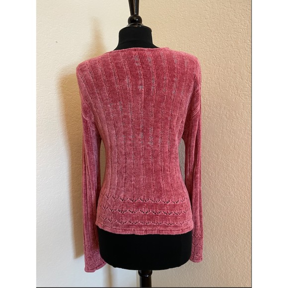 Vintage CLIO Sweater Distressed Mauve pink Sz M - Picture 2 of 7